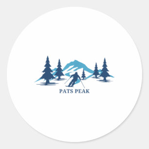 Sticker Rond Pats Peak New Hampshire Station de ski Skier _1