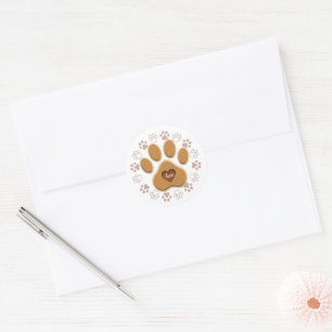 Sticker Rond Patte de chat d'amour