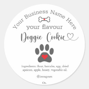 Sticker Rond Patte de chien Biscuit personnalisé pour chien