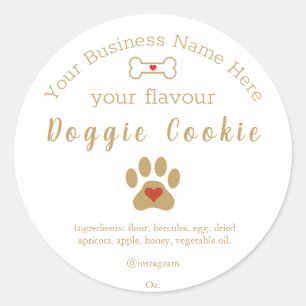 Sticker Rond Patte de chien Biscuit personnalisé pour chien