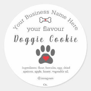 Sticker Rond Patte de chien cookie personnalisé pour chien