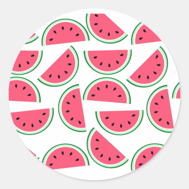 Sticker Rond pattern of watermelon (Devant)