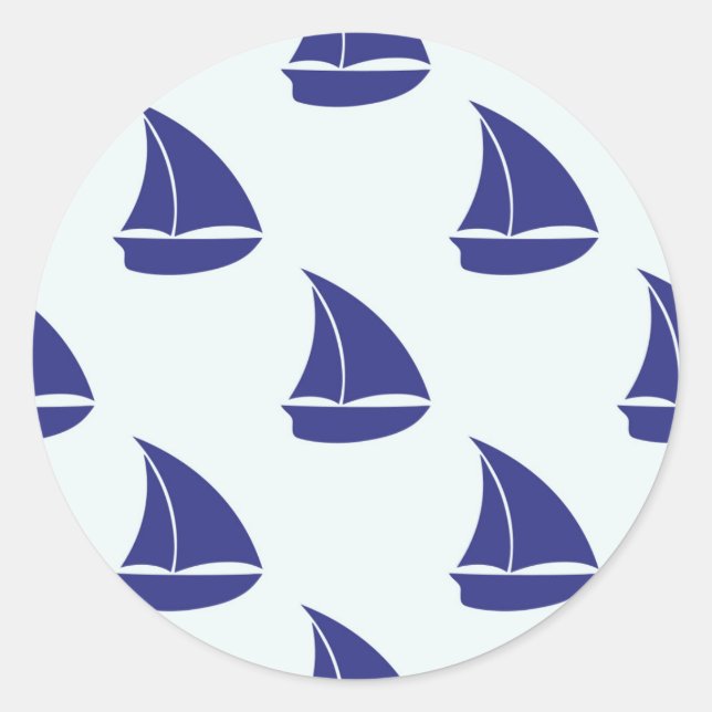 Sticker Rond Patterns bleus (Devant)