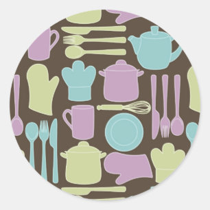 Sticker Rond Patterns d'Utensil 2