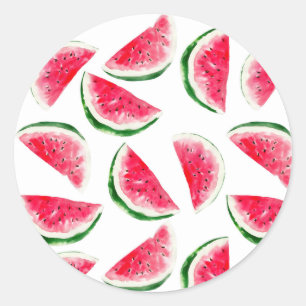 Sticker Rond Patters de Cute Pineapple et Watermelon