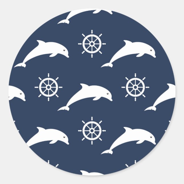 Sticker Rond Patters de Dolphins (Devant)