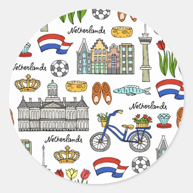 Sticker Rond Patters de Netherland (Devant)