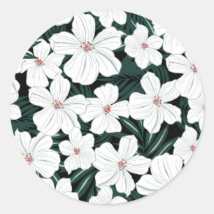 Sticker Rond Patters de White Tropical