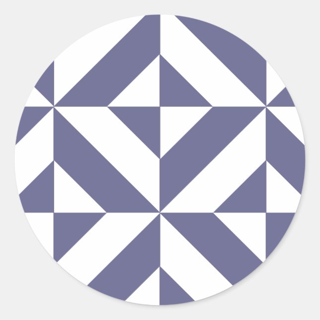 Sticker Rond Patters Midnight Blue Geometric Deco Cube (Devant)