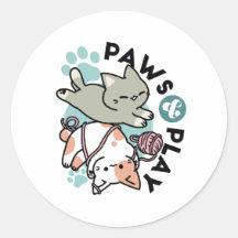 Pattes et Jeux – Illustration de Chat Adorable