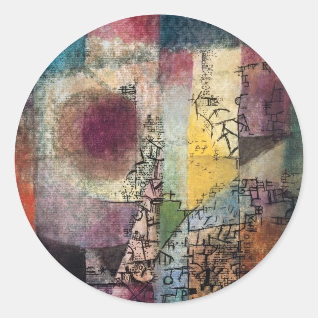 Sticker Rond Paul Klee Art Abstrait Cubisme  (Devant)