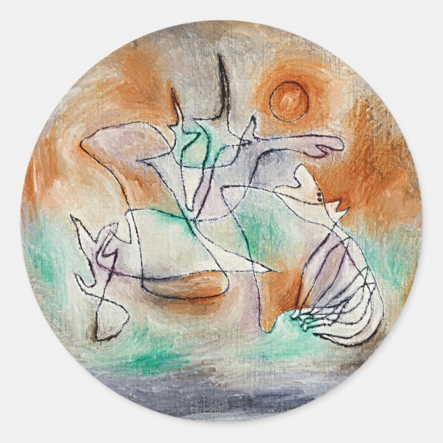 Sticker Rond Paul Klee - Howling Dog, (Devant)