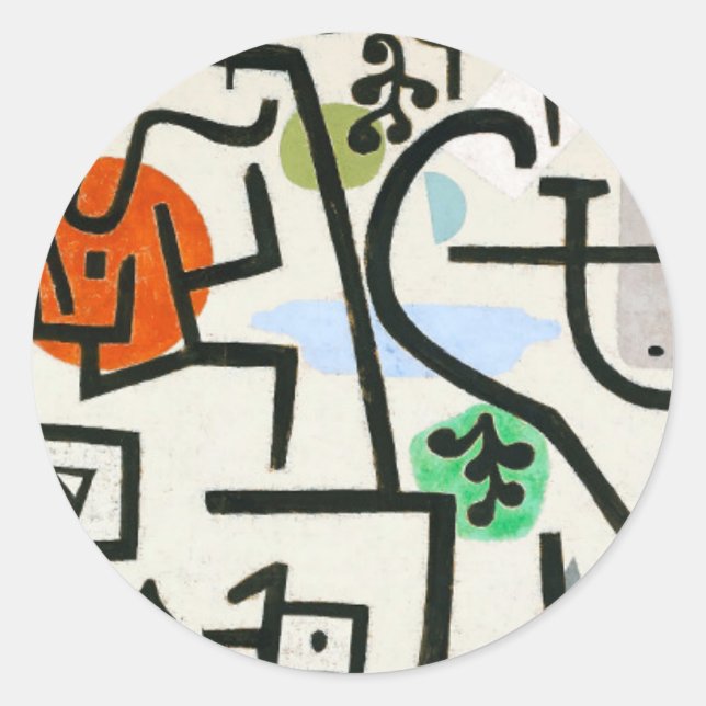 Sticker Rond Paul Klee Rich Harbor Expressionnisme abstrait (Devant)