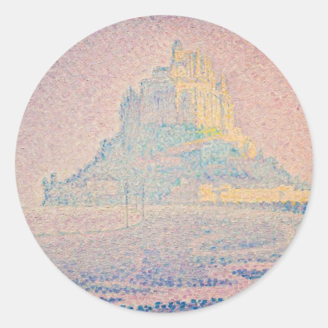 Sticker Rond Paul Signac - Mont Saint Michel Fog et Soleil (Devant)