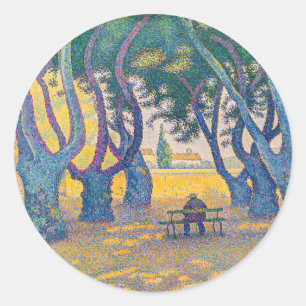 Sticker Rond Paul Signac - Place des Lices, Saint-Tropez