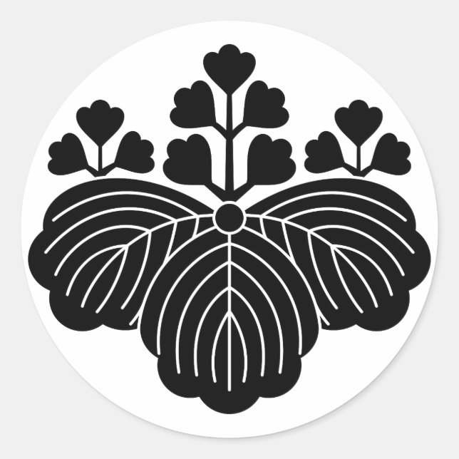 Sticker Rond Paulownia avec 5/3 floraisons (Devant)