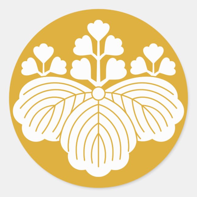 Sticker Rond Paulownia avec 5&3 floraisons (Devant)