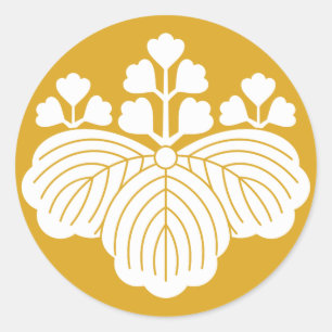 Sticker Rond Paulownia avec 5&3 floraisons