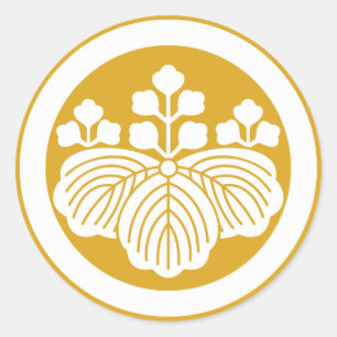 Sticker Rond Paulownia avec 5&3 floraisons en cercle