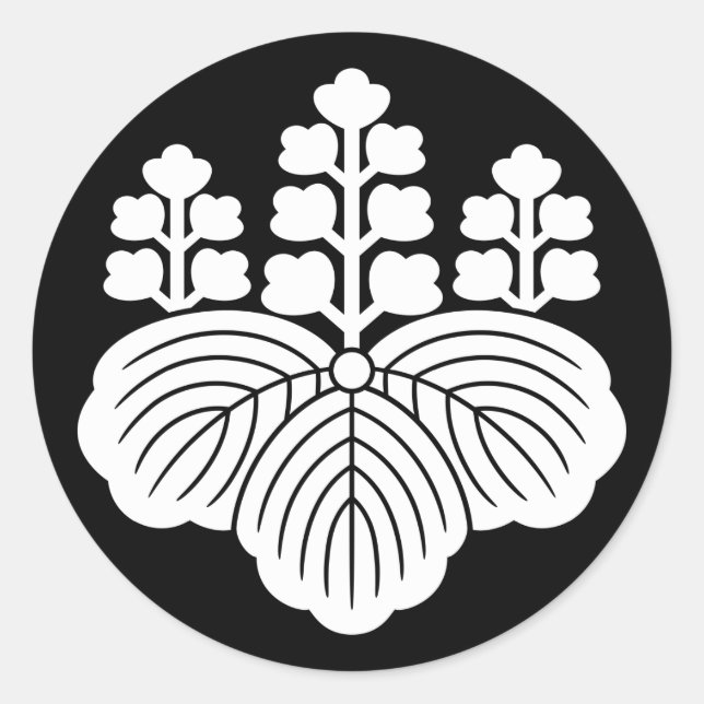 Sticker Rond Paulownia avec 5-7 fleurs (Devant)