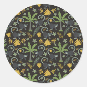 Sticker Rond Paume de singe motif sans soudure