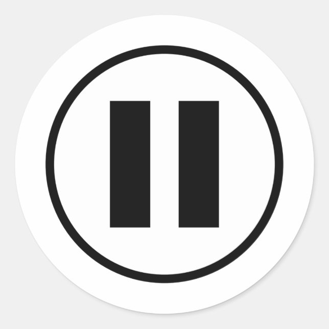 Sticker Rond Pause bouton icône symbole personnalisable (Devant)