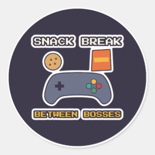 Sticker Rond Pause Snack Entre Boss Gamer