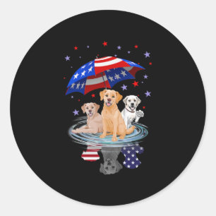Sticker Rond Pavillon américain Labrador Retriever