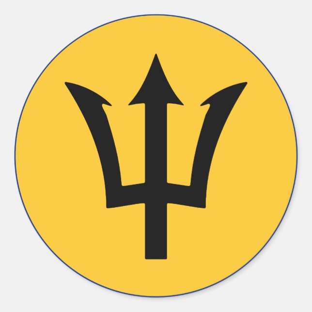 Sticker Rond Pavillon de la Barbade ronde (Devant)