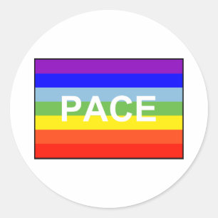 Sticker Rond Pavillon de paix PACE Rainbow