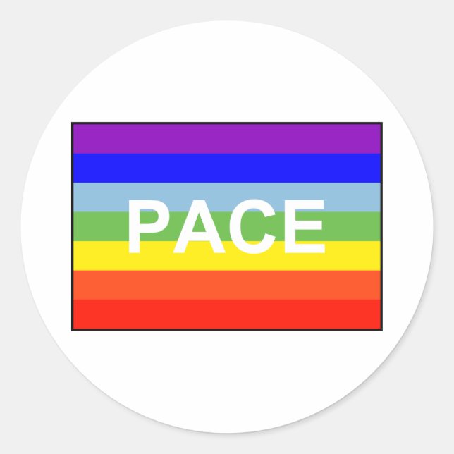 Sticker Rond Pavillon de paix PACE Rainbow (Devant)