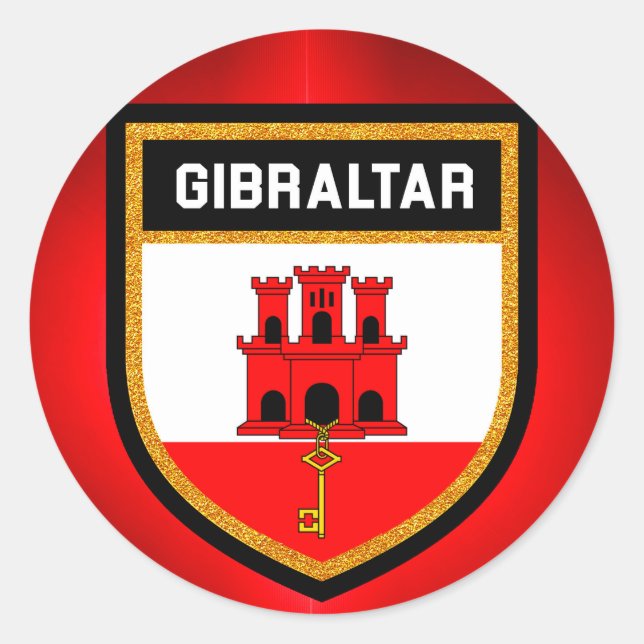 Sticker Rond Pavillon Gibraltar (Devant)