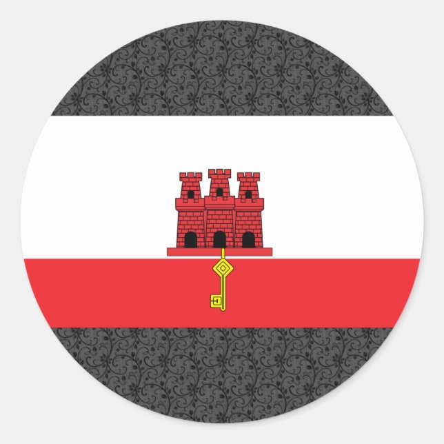 Sticker Rond Pavillon Gibraltar (Devant)