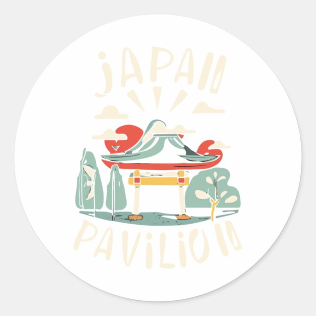 Sticker Rond Pavillon Japon de l'Epcot World Showcase  (Devant)