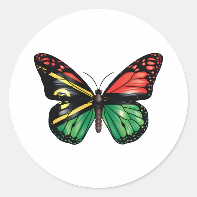 Sticker Rond Pavillon monarque papillon Vanuatu Chemise Tri-Ble (Devant)