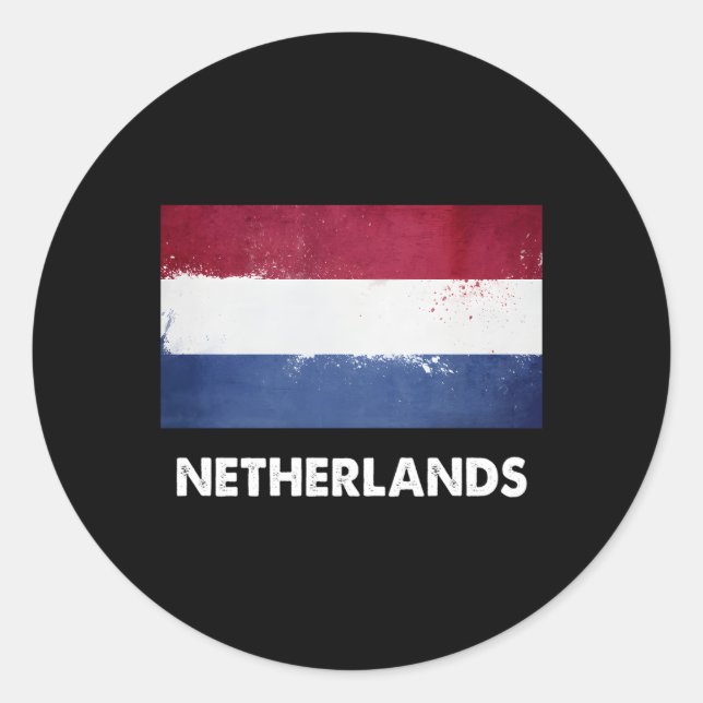 Sticker Rond Pavillon Pays-Bas néerlandais (Devant)