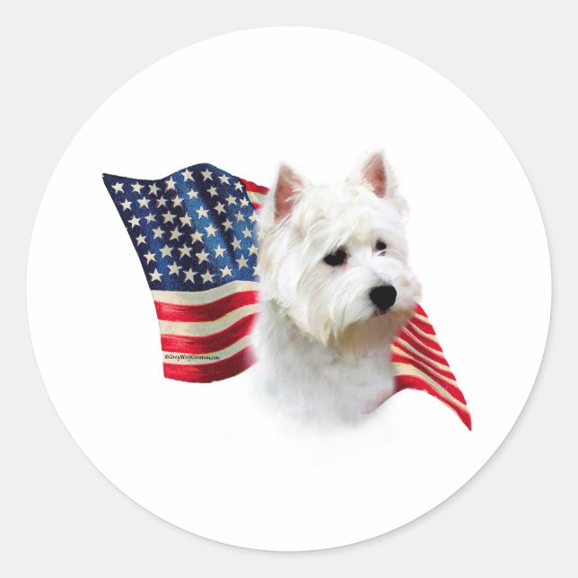 Sticker Rond Pavillon West Highland White Terrier (Devant)