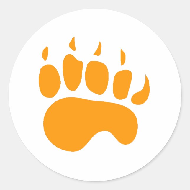 Sticker Rond Paw à ours orange (Devant)