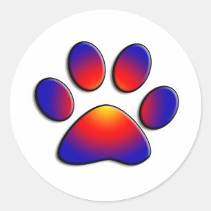 STICKER ROND PAW COLORÉ