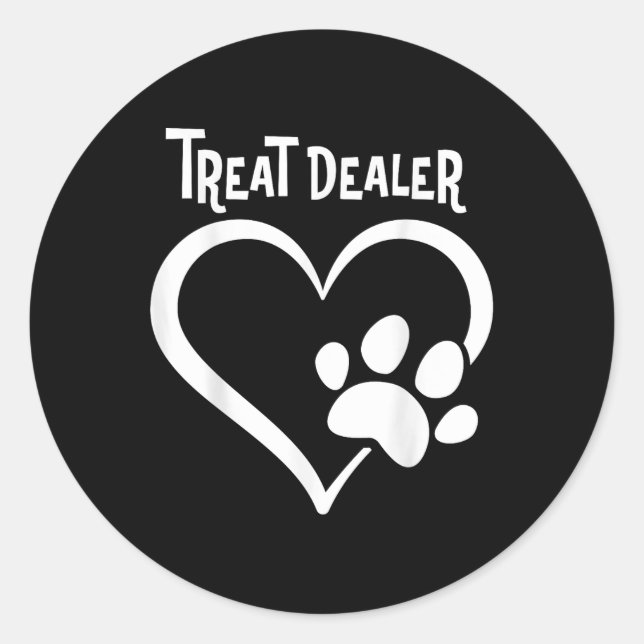 Sticker Rond Paw Design Shirt Traite Concessionnaire Amoureux d (Devant)