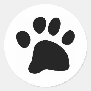 Sticker Rond Paw noir