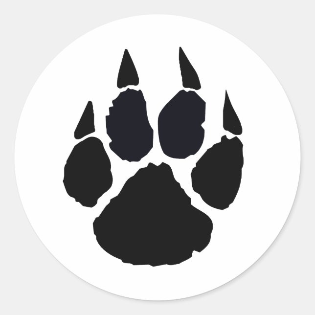 Sticker Rond Paw noir (Devant)