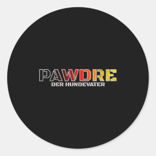 Sticker Rond Pawdre le papa de chien, papa de chien Allemagne p