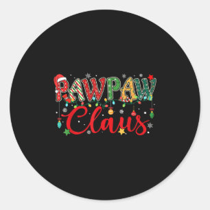 Sticker Rond Pawpaw Claus feux de Noël Pyjama Famille Matchi