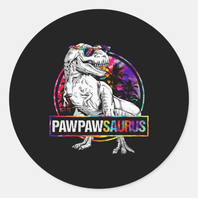 Sticker Rond Pawpawsaurus Dinosaur Pawpaw Saurus Family Matchin (Devant)