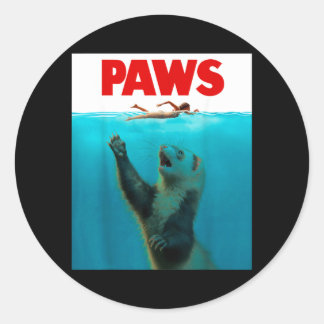 Sticker Rond Paws Furet Requin Parodie Drôle Propriétaire de Fu