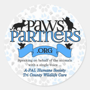 Sticker Rond PawsPartners.org Logo Alliance