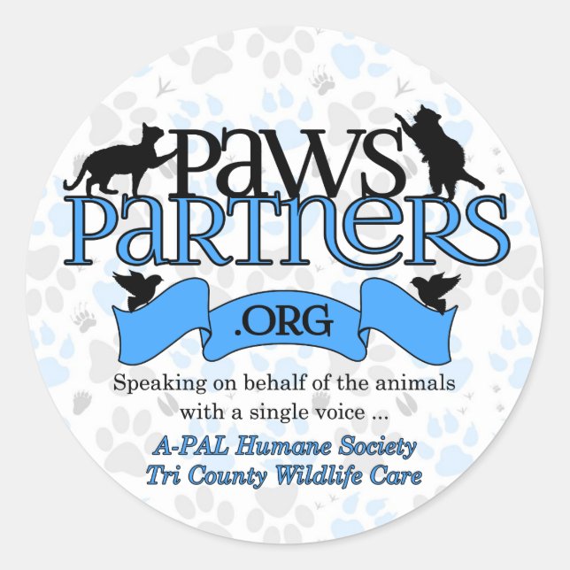 Sticker Rond PawsPartners.org Logo Alliance (Devant)