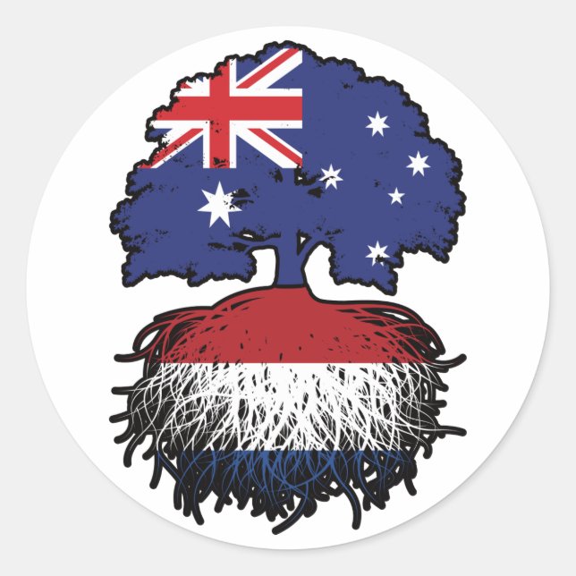 Sticker Rond Pays-Bas Dutch Australian Australia Tree Rots (Devant)