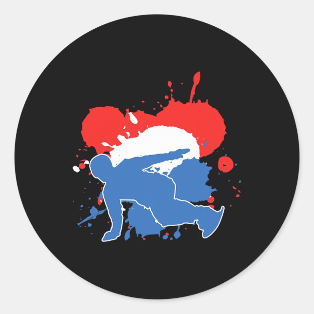 Sticker Rond Pays-Bas Flag Snowboard - Dutch Snowboard (Devant)